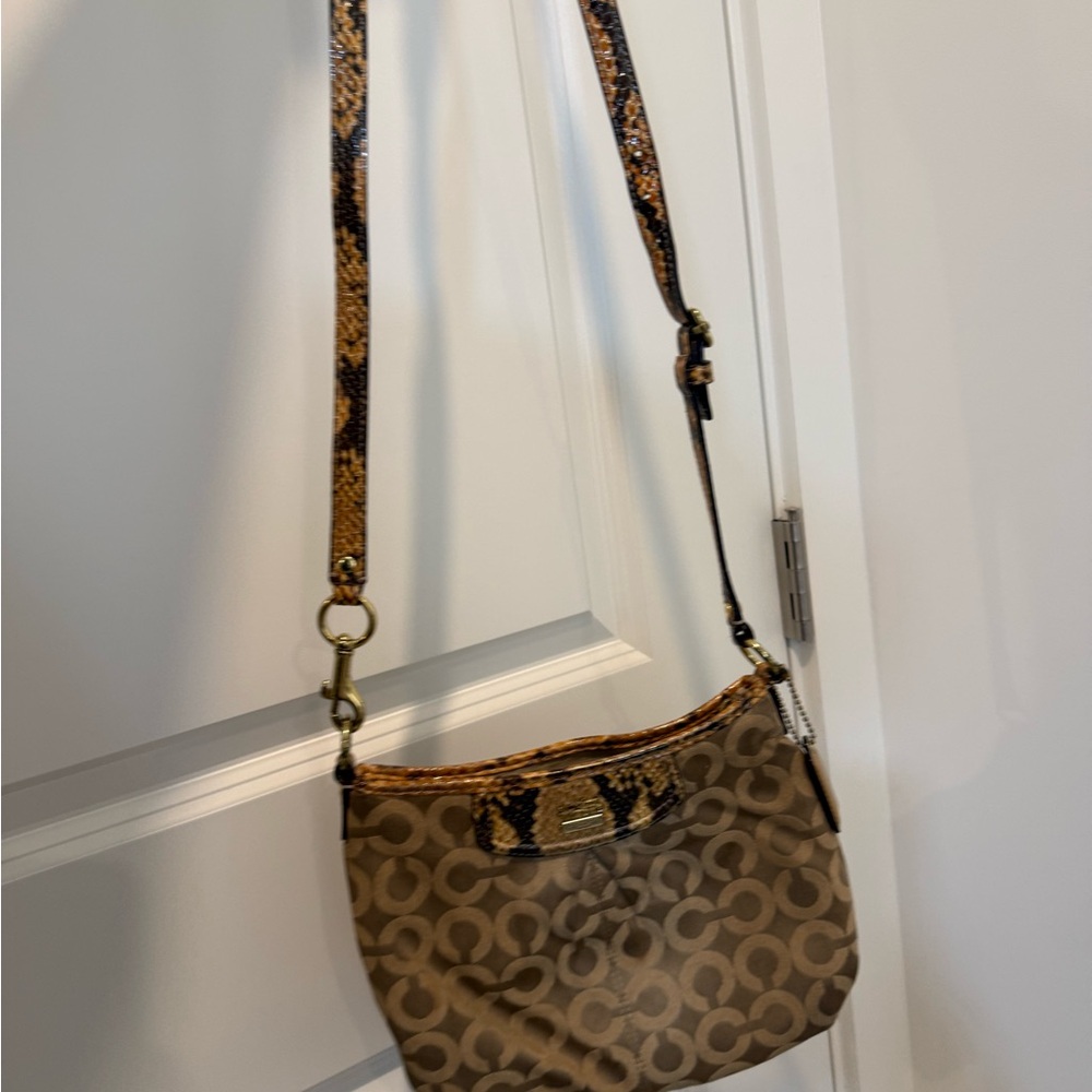 Coach Tan and Brown Crossbody Bag